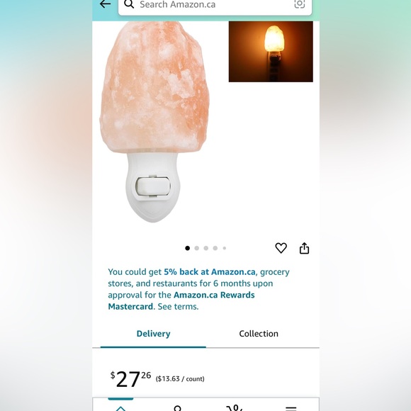 Brand new, still sealed in package, Himalayan salt lamp night light. - Picture 1 of 5